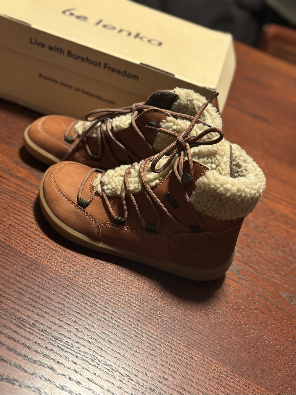 Be Lenka Womens Tan Sherpa-Lined Lace-Up Winter Boot Bliss